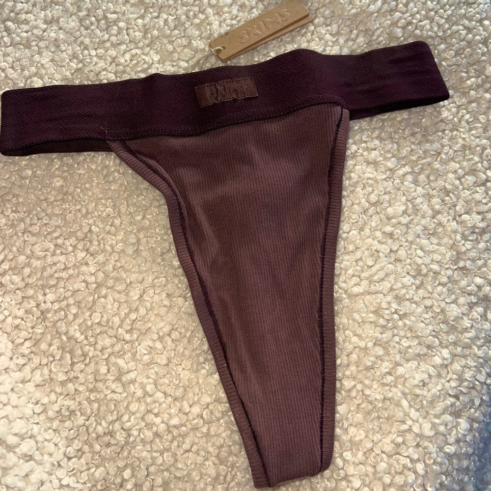 Brown high waist thong